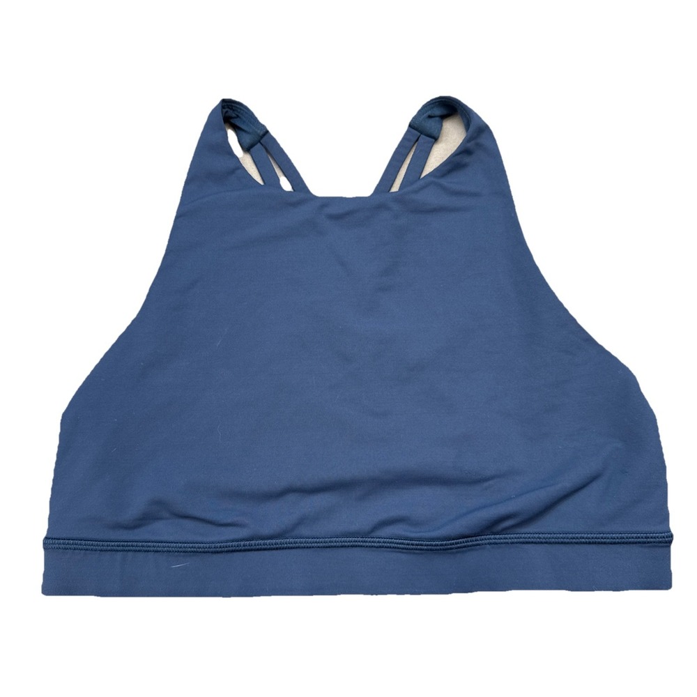 Lululemon Women's Sz 10 Ocean Blue Energy Sports Bra Medium Support High Neck